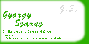 gyorgy szaraz business card